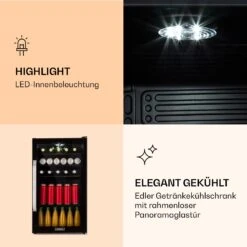 Beersafe 3XL Onyx Kühlschrank 98 Liter 4 Böden Panoramaglastür -Klarstein Verkaufsgeschäft 10039655 de 0004 logo