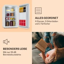 Audrey Retro-Kühlschrank 70 Liter 3 Regale 2 Türfächer Innenbeleuchtung 15 Audrey Retro-Kühlschrank 70 Liter 3 Regale 2 Türfächer Innenbeleuchtung -Klarstein Verkaufsgeschäft 10039694 de 0006 logo