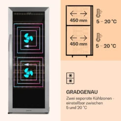 Klarstein Vinamour 77 Duo Weinkühlschrank 191 Liter 5 - 20 °C 2 Kühlzonen -Klarstein Verkaufsgeschäft 10039771 de 0004 logo