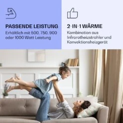 La Palma 1000 Smart 2-in-1 Heizgerät Infrarot Konvektor 120x60cm 1000W Spiegel -Klarstein Verkaufsgeschäft 10039837 de 0004 logo