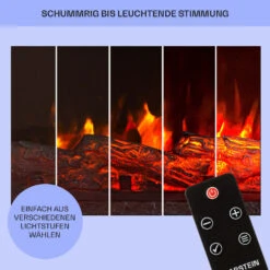 Dukono Elektrokamin 1800 W LED-Flammen Heizlüfter Timer Holzfach -Klarstein Verkaufsgeschäft 10039850 de 0008 usp