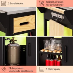 Jersey Outdoor Kitchen Gasgrill Spüle 20,7 KW 5+1 Brenner Mobil -Klarstein Verkaufsgeschäft 10039854 de 0005 usp