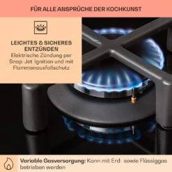 Illuminosa Domino Gaskochfeld 2-flammig Sabaf-Brenner Glaskeramik -Klarstein Verkaufsgeschäft 10039896 de 0005 usp