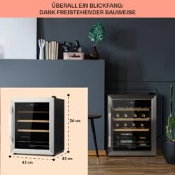 Vinamour 16 Uno Weinkühlschrank 16Fl./42l 5-18°C 41dB Glas -Klarstein Verkaufsgeschäft 10039897 de 0006 usp