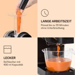 Bella Elegance Saftpresse 200 W 400 Ml BPA-frei -Klarstein Verkaufsgeschäft 10039899 de 0004 logo