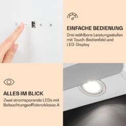 >Aurora Eco 60 Dunstabzugshaube 550 M³/h 60cm Kopffrei Ambientelicht EEC A+ -Klarstein Verkaufsgeschäft 10039928 de 0005 logo