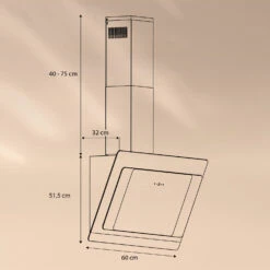 >Aurora Eco 60 Dunstabzugshaube 550 M³/h 60cm Kopffrei Ambientelicht EEC A+ -Klarstein Verkaufsgeschäft 10039928 yy 0007 logo