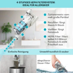 LARMA Staubsauger Kabellos Beutellos Akku 45 Min Laufzeit Max. LED -Klarstein Verkaufsgeschäft 10040033 de 0003 logo