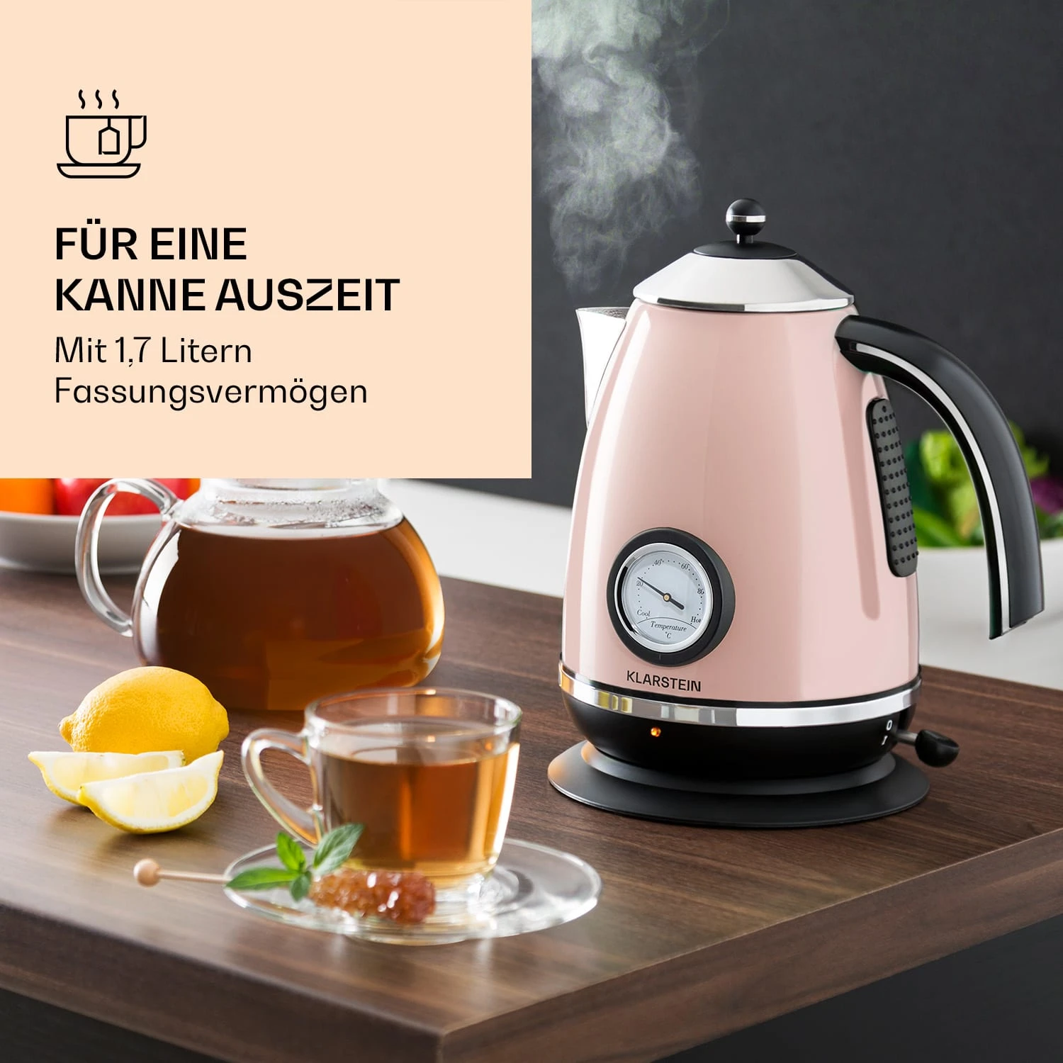 Aquavita Chalet Wasserkocher 1,7 Liter 2200 Watt Temperaturanzeige Edelstahl 6 Aquavita Chalet Wasserkocher 1,7 Liter 2200 Watt Temperaturanzeige Edelstahl – Bild 4