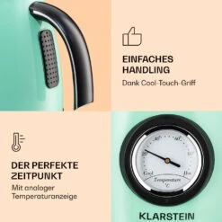 Aquavita Chalet Wasserkocher 1,7 Liter 2200 Watt Temperaturanzeige Edelstahl -Klarstein Verkaufsgeschäft 10040040 de 0005 logo