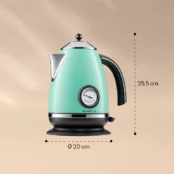 Aquavita Chalet Wasserkocher 1,7 Liter 2200 Watt Temperaturanzeige Edelstahl -Klarstein Verkaufsgeschäft 10040040 yy 0008 logo