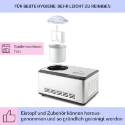Dolce Bacio Smart Eiscremebereiter Yogurtmaker Kompressor 2 Liter WiFi Touch Edelstahl -Klarstein Verkaufsgeschäft 10040048 de 0005 logo
