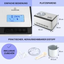 Dolce Bacio Smart Eiscremebereiter Yogurtmaker Kompressor 2 Liter WiFi Touch Edelstahl -Klarstein Verkaufsgeschäft 10040048 de 0006 logo