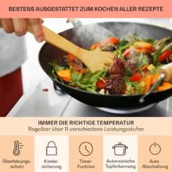 Ramsey Doppel-Kochfeld 2400W 11 Leistungsstufen Glaskeramik -Klarstein Verkaufsgeschäft 10040070 de 0005 usp