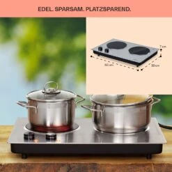 Ramsey Doppel-Kochfeld 2400W 11 Leistungsstufen Glaskeramik -Klarstein Verkaufsgeschäft 10040070 de 0006 usp