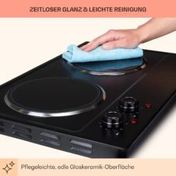 Ramsey Doppel-Kochfeld 2400W 11 Leistungsstufen Glaskeramik 18 Ramsey Doppel-Kochfeld 2400W 11 Leistungsstufen Glaskeramik -Klarstein Verkaufsgeschäft 10040071 de 0008 usp