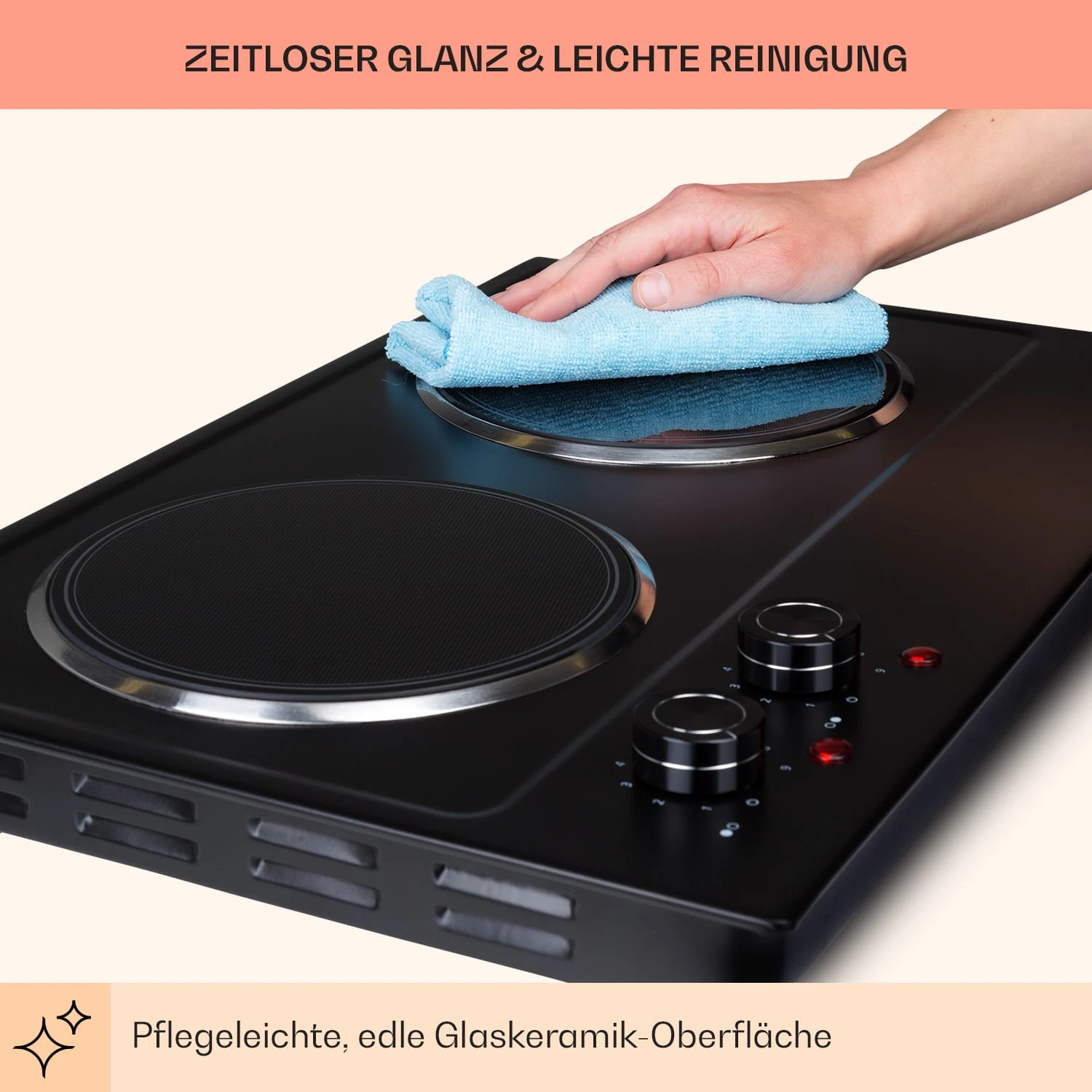 Ramsey Doppel-Kochfeld 2400W 11 Leistungsstufen Glaskeramik 10 Ramsey Doppel-Kochfeld 2400W 11 Leistungsstufen Glaskeramik – Bild 8