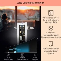 Shiraz 12 Slim Uno Weinkühlschrank 32l/12Fl.Touch 85 W 5-18 °C LED -Klarstein Verkaufsgeschäft 10040213 de 0004 usp