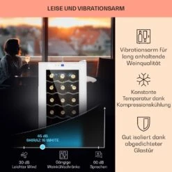Shiraz 15 Slim Uno Weinkühlschrank 44l Touch-Bedienfeld 5-18°C -Klarstein Verkaufsgeschäft 10040214 de 0004 usp
