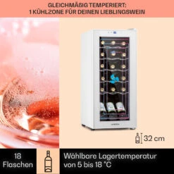 Shiraz 18 Slim Uno Weinkühlschrank 50l 18Fl Touch-Bedienfeld 5-18°C -Klarstein Verkaufsgeschäft 10040215 de 0003 usp