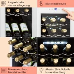 Shiraz 18 Slim Uno Weinkühlschrank 50l 18Fl Touch-Bedienfeld 5-18°C -Klarstein Verkaufsgeschäft 10040215 de 0005 usp