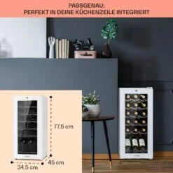 Shiraz 18 Slim Uno Weinkühlschrank 50l 18Fl Touch-Bedienfeld 5-18°C -Klarstein Verkaufsgeschäft 10040215 de 0006 usp