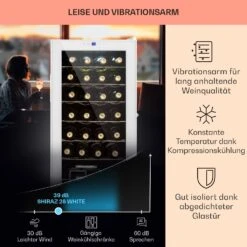 Shiraz 28 Uno Weinkühlschrank 74l 28Fl Touch-Bedienfeld 5-18°C -Klarstein Verkaufsgeschäft 10040218 de 0004 usp