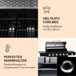 Valdosta 6.1 Gasgrill 6+1 Brenner 19,3 KW Gesamtleistung 12 Valdosta 6.1 Gasgrill 6+1 Brenner 19,3 KW Gesamtleistung -Klarstein Verkaufsgeschäft 10040269 de 0003 logo
