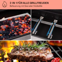 Kingsville 3.1 Kombigrill Gas + Kohle 10,9 KW 3+1 Brenner -Klarstein Verkaufsgeschäft 10040270 de 0003 usp