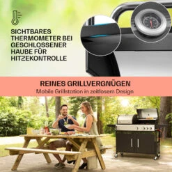 Kingsville 3.1 Kombigrill Gas + Kohle 10,9 KW 3+1 Brenner -Klarstein Verkaufsgeschäft 10040270 de 0004 usp