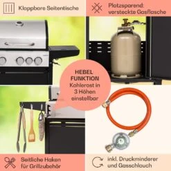 Kingsville 3.1 Kombigrill Gas + Kohle 10,9 KW 3+1 Brenner -Klarstein Verkaufsgeschäft 10040270 de 0006 usp