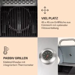 Lucifer 2 Gasgrill 2 X 3,6 KW Brenner 45x45cm Grill Edelstahl Mobil -Klarstein Verkaufsgeschäft 10040279 de 0004 logo