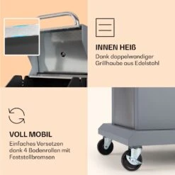 Lucifer 2 Gasgrill 2 X 3,6 KW Brenner 45x45cm Grill Edelstahl Mobil -Klarstein Verkaufsgeschäft 10040279 de 0006 logo