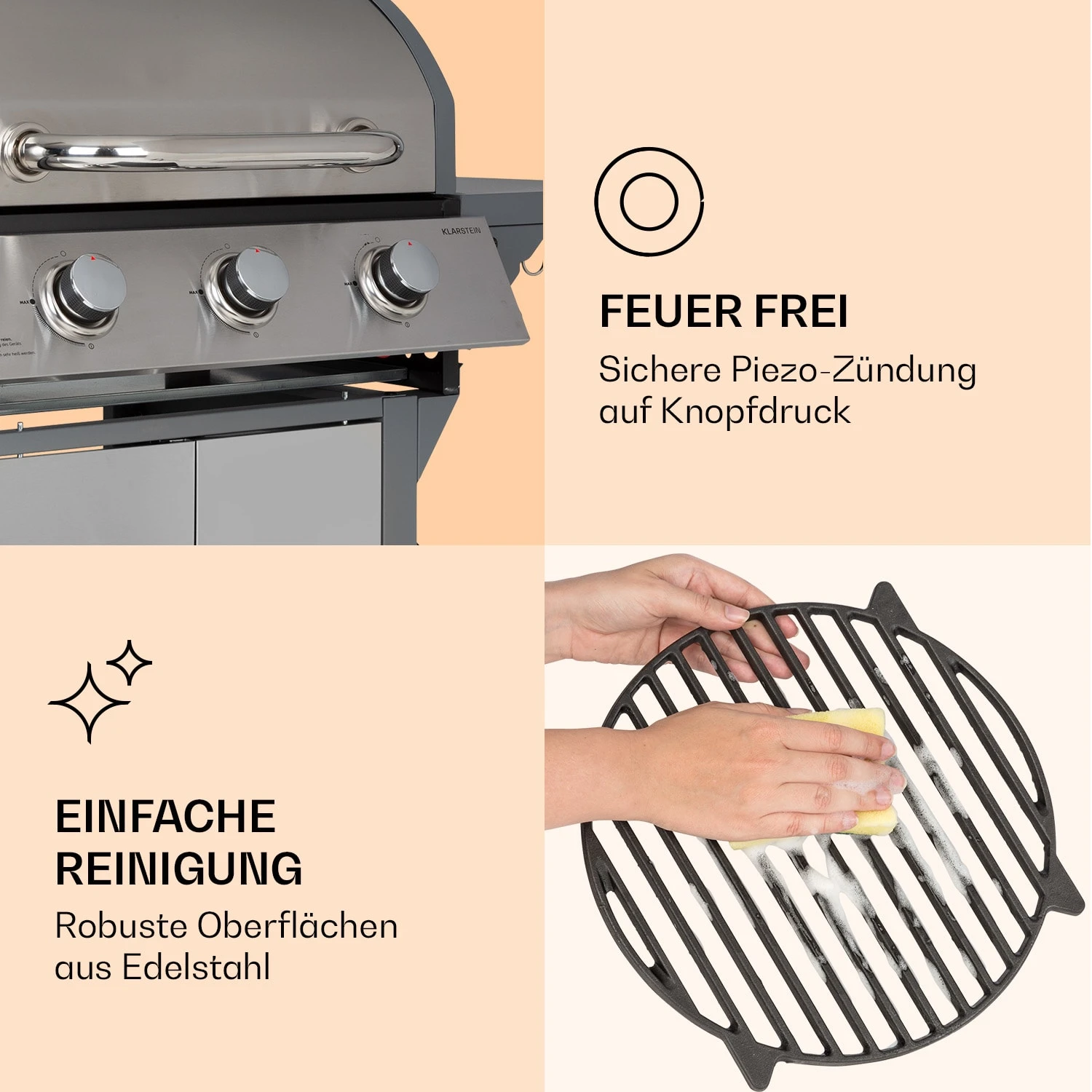 Lucifer 3 Gasgrill 3 X 3,6 KW Brenner 60x45cm Grill Edelstahl Mobil 9 Lucifer 3 Gasgrill 3 X 3,6 KW Brenner 60x45cm Grill Edelstahl Mobil – Bild 7