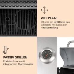 Lucifer 4 Gasgrill 4 X 3,6 KW Brenner 69x45cm Grill Edelstahl Mobil 13 Lucifer 4 Gasgrill 4 X 3,6 KW Brenner 69x45cm Grill Edelstahl Mobil -Klarstein Verkaufsgeschäft 10040281 de 0004 logo
