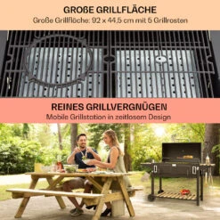 Aberdeen Double Holzkohlegrill Smoker Thermometer 2 Seitentische Mobil -Klarstein Verkaufsgeschäft 10040293 de 0004 usp