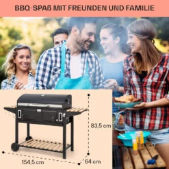 Aberdeen Double Holzkohlegrill Smoker Thermometer 2 Seitentische Mobil -Klarstein Verkaufsgeschäft 10040293 de 0007 usp