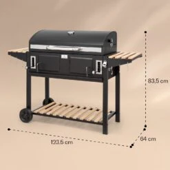 Aberdeen Double Holzkohlegrill Smoker Thermometer 2 Seitentische Mobil -Klarstein Verkaufsgeschäft 10040293 yy 0011 dimensions