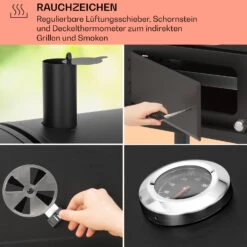 Aberdeen Kombi-Grill Gas Kohle Smoker Thermometer 2 Seitentische Mobil -Klarstein Verkaufsgeschäft 10040294 de 0005 usp