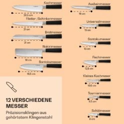 Kitano XL 13tlg. Messer-Set Mit Block 12 Messer Stahl Edler Holzblock -Klarstein Verkaufsgeschäft 10040324 de 0003 logo