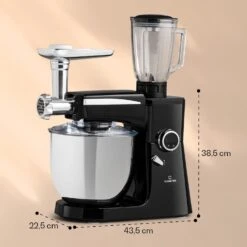 Renata Rossa Küchenmaschine 3-in-1 2000W 2,7PS 5Ltr Edelstahl BPA-frei 17 Renata Rossa Küchenmaschine 3-in-1 2000W 2,7PS 5Ltr Edelstahl BPA-frei -Klarstein Verkaufsgeschäft 10040500 yy 0008 dimensions