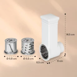 Renata Salat-Reibeaufsatz Zubehör Grob, Mittel, Fein -Klarstein Verkaufsgeschäft 10040501 yy 0004 dimensions