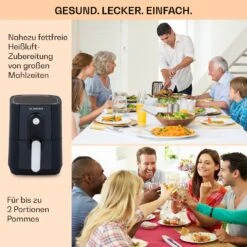 Crisp-Pro Heißluftfritteuse Air Fryer 1400W 2,8 Ltr Timer Edelstahl -Klarstein Verkaufsgeschäft 10040698 de 0005 usp