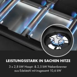 Valdosta 3.1 Gasgrill 3 X 2,8 KW + 2,5 KW Brenner Edelstahl Mobil 16 Valdosta 3.1 Gasgrill 3 X 2,8 KW + 2,5 KW Brenner Edelstahl Mobil -Klarstein Verkaufsgeschäft 10040704 de 0005 logo