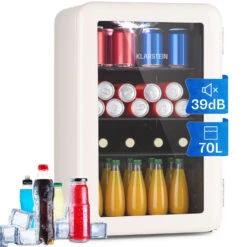 PopLife 70 Getränkekühler Kühlschrank 70 Ltr 0-10 °C Retro-Design LED
