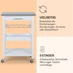Vermont Servierwagen Küchenwagen 5 Etagen Holz Edelstahl Mobil -Klarstein Verkaufsgeschäft 10041118 de 0004 logo