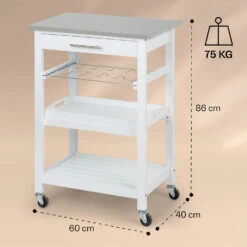 Vermont Servierwagen Küchenwagen 5 Etagen Holz Edelstahl Mobil -Klarstein Verkaufsgeschäft 10041118 yy 0007 dimensions