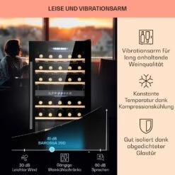 Barossa 29 Duo Weinkühlschrank 29 Fl 80 Ltr 2 Zonen Drucktasten 12 Barossa 29 Duo Weinkühlschrank 29 Fl 80 Ltr 2 Zonen Drucktasten -Klarstein Verkaufsgeschäft 10041124 de 0004 usp