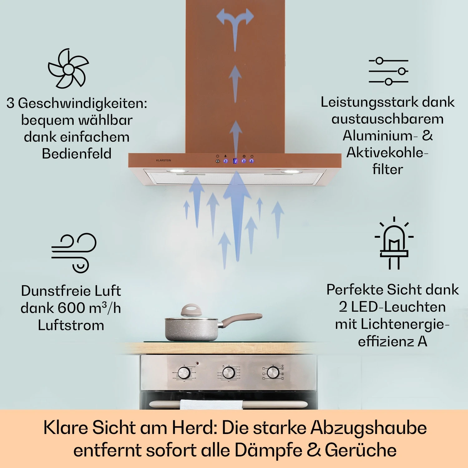 Limelight Dunstabzugshaube 60cm Wandhaube 600m³/h 4 Limelight Dunstabzugshaube 60cm Wandhaube 600m³/h – Bild 2