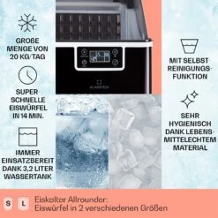 Chios Eiswürfelmaschine 20 Kg/24 H Auto-Clean 3,2-Liter Wassertank -Klarstein Verkaufsgeschäft 10041144 de 0002 logo